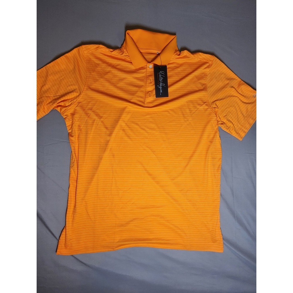 Walter Hagen Essentials Polo Shirt Mens XL Orange Striped Golf NWT